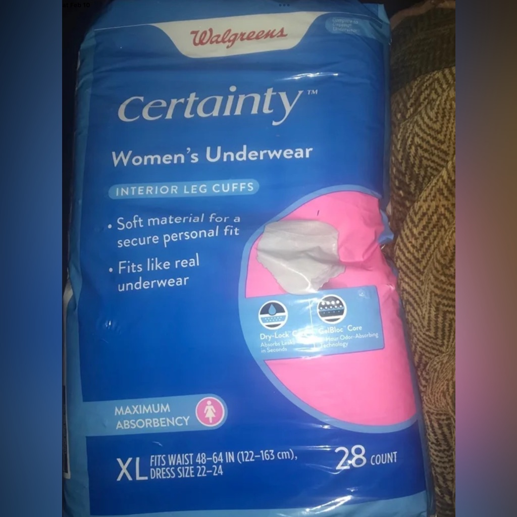 Walgreens Certainty Women’s Maximum Absorbency Underwear Xl 28ct New